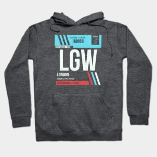 London (LGW) Airport Code Baggage Tag Hoodie